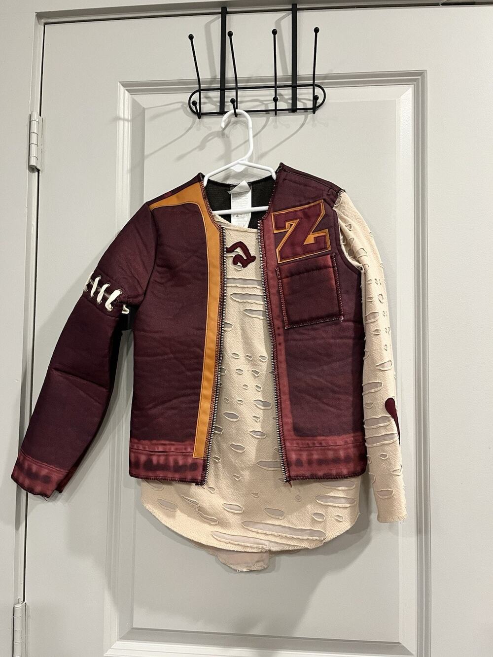 Disney Zombies Padded Polyester Costume Jacket Burgundy/Beige, Size M 0002
